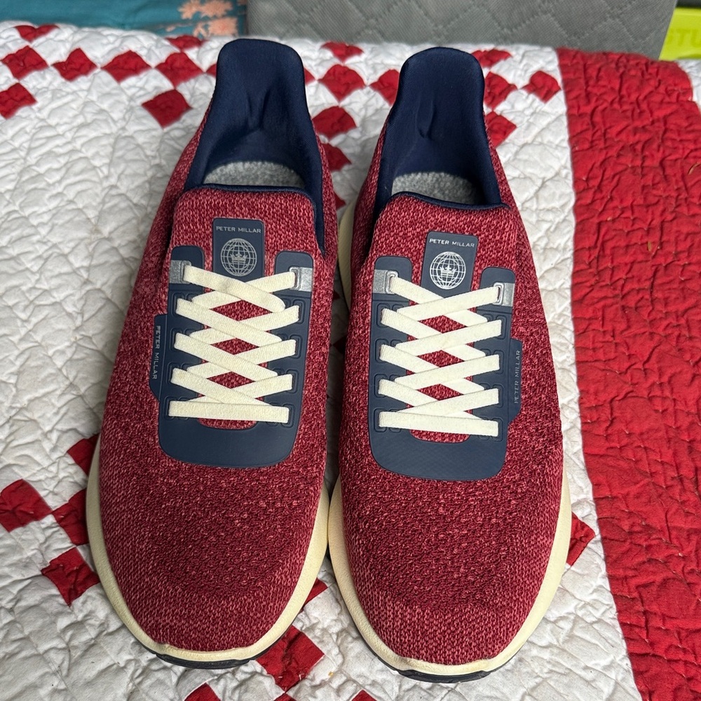 Peter Millar Red and Blue Men's Sneakers